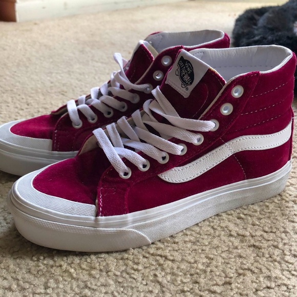 purple velvet vans high tops